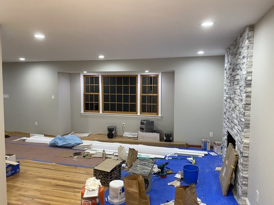 Walls and ceilings - Some Before and afters of a customer who was doing a full rehab and needed walls and ceilings painted.