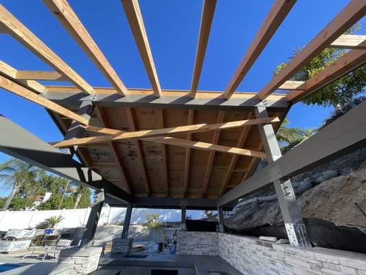 Pergola deck recessed lighting installation + fan installation - The patio was an add in to client’s home and our team went in and installed recessed lights to the deck and the fan fixture. Pergola deck recessed lighting installation + fan installation - The patio was an add in to client’s home and our team went in and installed recessed lights to the deck and the fan fixture.