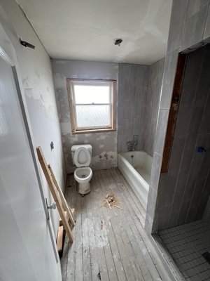 Bathroom floor install/repair - Remodel done in a San Francisco home remodel job Bathroom floor install/repair - Remodel done in a San Francisco home remodel job