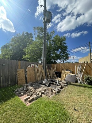 JUNK REMOVAL - This was a shed that was tore down some before and after pictures. JUNK REMOVAL - This was a shed that was tore down some before and after pictures.