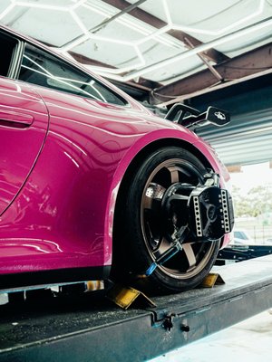 Porsche GT3 Custom Alignment & Corner Balance - There's nothing quite like a Porsche GT3 dialed in perfectly — and that's exactly what we delivered for this customer. We performed a full custom alignment on this stunning GT3, carefully setting camber, toe, and caster to the owner's exact specifications for their driving style, whether that's carving canyon roads or attacking the track. The GT3's chassis is an engineering masterpiece, and a precision alignment brings out everything Porsche built into it — sharper turn-in, better mid-corner balance, and consistent, predictable handling from entry to exit. This isn't a quick rack-and-pinion adjustment — it's a proper setup done by technicians who understand performance geometry and what these cars are capable of. At Dynasty Automotive, we treat every exotic like it belongs to us. If you have a performance or track vehicle that deserves more than a basic alignment, bring it to Orlando's most trusted performance shop. 20+ years of making great cars drive even better.