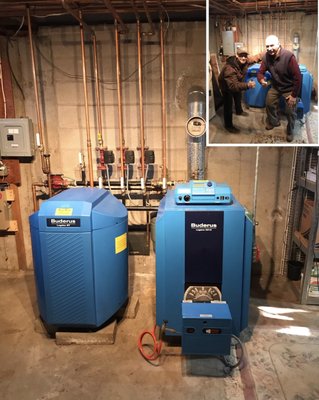 Oil Boiler replacement - We removed and oil oil boiler and installed an efficient Buderus oil boiler with indirect for hot water Oil Boiler replacement - We removed and oil oil boiler and installed an efficient Buderus oil boiler with indirect for hot water