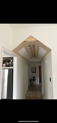 Arched veneer plaster ceiling - We created this ceiling for a customer recently and was extremely happy that we could bring his idea to life all in 1 day . Arched veneer plaster ceiling - We created this ceiling for a customer recently and was extremely happy that we could bring his idea to life all in 1 day .