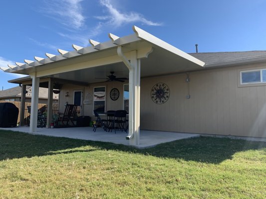 Patio Covers - If you are seeking complete shade with an open-air feel, a solid patio cover may be the right fit for you! This is a great way to enjoy weekend BBQ’s or your morning coffee. A solid cover can also be combined with a lattice cover if you prefer to keep an area of your patio open. Patio Covers - If you are seeking complete shade with an open-air feel, a solid patio cover may be the right fit for you! This is a great way to enjoy weekend BBQ’s or your morning coffee. A solid cover can also be combined with a lattice cover if you prefer to keep an area of your patio open.