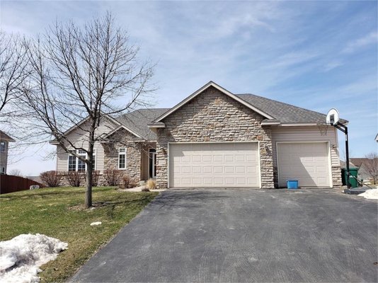 Beautiful Lonsdale 1997 built one story - Grand entrance to this rambler style home with lots of natural light with vaulted ceilings, hardwood floors, large open kitchen with center island and stainless steel appliances, beautiful gas fireplace with brick surround and built ins. Newer composite deck off of your dining area. Large 3 car garage leads you into your mudroom/laundry area and into your kitchen. Main floor primary bedroom with ensuite bath with separate tub and shower, dual sinks and tiled floor plus a large walk in closet. 2nd bedroom on main level could make a great office/den if needed. Lower level walkout has a huge family room that leads out to your stamped concrete patio. 2 large bedrooms on separate ends of the space. There is also a large unfinished room that would make a great movie theater room, or? Also a 3/4 bath and large utility room with storage. The back yard is partially fenced in thanks to a few of the neighbor's fences, so less fence needed to fully fence in the back yard! Hurry Home! Beautiful Lonsdale 1997 built one story - Grand entrance to this rambler style home with lots of natural light with vaulted ceilings, hardwood floors, large open kitchen with center island and stainless steel appliances, beautiful gas fireplace with brick surround and built ins. Newer composite deck off of your dining area. Large 3 car garage leads you into your mudroom/laundry area and into your kitchen. Main floor primary bedroom with ensuite bath with separate tub and shower, dual sinks and tiled floor plus a large walk in closet. 2nd bedroom on main level could make a great office/den if needed. Lower level walkout has a huge family room that leads out to your stamped concrete patio. 2 large bedrooms on separate ends of the space. There is also a large unfinished room that would make a great movie theater room, or? Also a 3/4 bath and large utility room with storage. The back yard is partially fenced in thanks to a few of the neighbor's fences, so less fence needed to fully fence in the back yard! Hurry Home!
