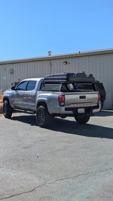 3rd Gen Toyota Tacoma Bed Rack and Roof Top Tent - This Customer was ready to get outdoors and camp from his truck. So we did a Rough Country Bed Rack and Roof Top Tent Install. 3rd Gen Toyota Tacoma Bed Rack and Roof Top Tent - This Customer was ready to get outdoors and camp from his truck. So we did a Rough Country Bed Rack and Roof Top Tent Install.
