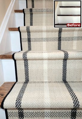 Luxurious Plaid Wool Stair Runner - Recently completed a stunning stair runner project in Colonia! 🏡 Our client desired durability, softness, and a standout look. We delivered with a beautiful plaid rug that exceeded expectations. The client couldn't be happier with the final result! 💯✨ Ready to transform your space? Contact us for your next project!"