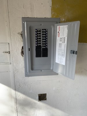 Sub panel upgrade - Upgrade sub panel with new panel and new arc fault breaker. Sub panel upgrade - Upgrade sub panel with new panel and new arc fault breaker.