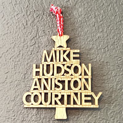 Custom Family tree Ornaments - Some of the custom family tree ornaments from Christmas 2023. We have endless designs for ornaments or small laser cuts for your next holiday or celebration. Custom Family tree Ornaments - Some of the custom family tree ornaments from Christmas 2023. We have endless designs for ornaments or small laser cuts for your next holiday or celebration.