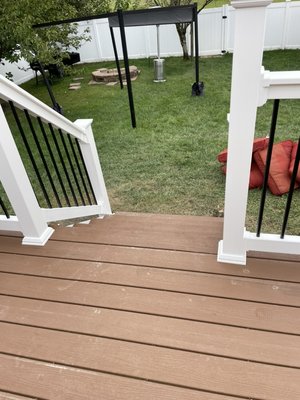 A deck we just finished in Williamstown - A new composite deck we built in Williamstown N.J A deck we just finished in Williamstown - A new composite deck we built in Williamstown N.J