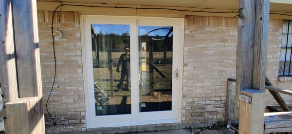 New Sliding Door - This old door was damaged and needed replacement, we got picked up the door and got it installed same day New Sliding Door - This old door was damaged and needed replacement, we got picked up the door and got it installed same day