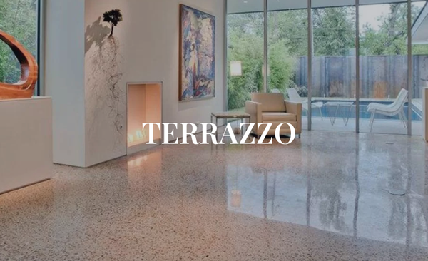 Terrazzo Flooring - The term “terrazzo” is often mistakenly used to describe a wide range of flooring or surface coverings. Terrazzo refers to a composite material of either concrete or epoxy binder mixed with stone, glass, marble, granite, quartz, or shells. It can be poured in place to be used for floors, wall panels, stair treads, countertops, and other custom applications. It will contain strips placed at intervals to provide movement and crack prevention. These strips can be metal (except stainless steel) and can also be used to create decorative designs and color transitions. Once the surface is poured and the terrazzo materials are added, it is carefully polished to create a durable glossy finish. Terrazzo Flooring - The term “terrazzo” is often mistakenly used to describe a wide range of flooring or surface coverings. Terrazzo refers to a composite material of either concrete or epoxy binder mixed with stone, glass, marble, granite, quartz, or shells. It can be poured in place to be used for floors, wall panels, stair treads, countertops, and other custom applications. It will contain strips placed at intervals to provide movement and crack prevention. These strips can be metal (except stainless steel) and can also be used to create decorative designs and color transitions. Once the surface is poured and the terrazzo materials are added, it is carefully polished to create a durable glossy finish.