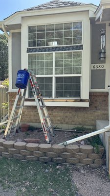 Outdoor Trim Replacement - Customer had rotted trim boards under her windows. I was able to replace both with better material at an affordable price. Call for a free quote today at 970-398-0655