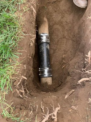 Leaking sewer pipe underground - Customer called us about water coming out in the backyard, we inspected the issue and located the leaky pipe then dug it and replaced the broken part with new ABS pipe Leaking sewer pipe underground - Customer called us about water coming out in the backyard, we inspected the issue and located the leaky pipe then dug it and replaced the broken part with new ABS pipe