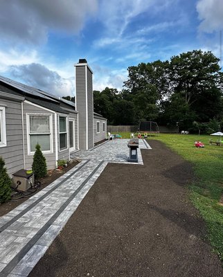 Paver installation - We started this project with lining out and grading out our area. We proceeded to compacting with base rock then hauling in paver sand. Once this was complete we installed pavers and locked them in with G2 sand. Paver installation - We started this project with lining out and grading out our area. We proceeded to compacting with base rock then hauling in paver sand. Once this was complete we installed pavers and locked them in with G2 sand.