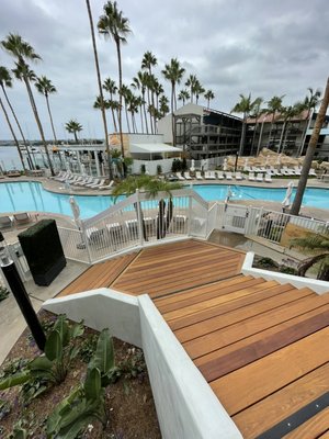 Sheraton San Diego Marina. Wood Staircase - Sheraton San Diego Marina. Wood Staircase