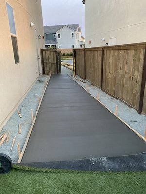 Front and Back Yard Turf and Concrete Project - Artificial Grass Installation 
Concrete pour side yard
