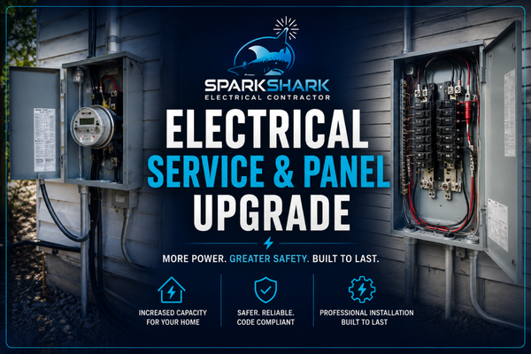 Electrical Service & Panel Upgrade - Service work at this house, outside and in. We set a new meter socket at the exterior wall and landed the underground service feeding it.
Inside, we installed a new Eaton panel with a main breaker and labeled every circuit by hand.") There's a lot of open space left in that panel too, which matters more than people think. When you want to add a hot tub, a garage circuit, or an EV charger later, the room is already there.
If your breakers trip all the time or your panel is maxed out, that's usually where we start. Electrical Service & Panel Upgrade - Service work at this house, outside and in. We set a new meter socket at the exterior wall and landed the underground service feeding it.
Inside, we installed a new Eaton panel with a main breaker and labeled every circuit by hand.") There's a lot of open space left in that panel too, which matters more than people think. When you want to add a hot tub, a garage circuit, or an EV charger later, the room is already there.
If your breakers trip all the time or your panel is maxed out, that's usually where we start.