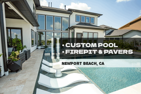 DESIGN & BUILD - We transformed a backyard with a modern pool featuring a built-in spa and sun shelf, elegant travertine paver installation, an outdoor kitchen, a custom fire pit, soothing water features, and automated irrigation, creating a luxurious and functional outdoor oasis. DESIGN & BUILD - We transformed a backyard with a modern pool featuring a built-in spa and sun shelf, elegant travertine paver installation, an outdoor kitchen, a custom fire pit, soothing water features, and automated irrigation, creating a luxurious and functional outdoor oasis.