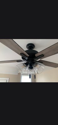 ceiling fan install 2026 - customer called and stated the old ceiling fan was wobbly and outdated so I went out and installed a brand new ceiling fan with light