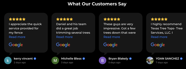 Reviews - Our clients reward us with Stellar Five Star Reviews for doing what we shook hands on!
