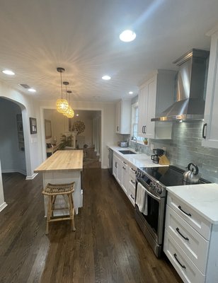 Kitchen Remodel - This remodel was done on an old kitchen and in order to achieve the homeowners goal we had to install low bearing beams. We helped with design and installation of everything on this project. Truly a beautiful transformation! Kitchen Remodel - This remodel was done on an old kitchen and in order to achieve the homeowners goal we had to install low bearing beams. We helped with design and installation of everything on this project. Truly a beautiful transformation!