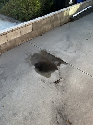 Oil stain removals - These customers called to remove oil stains that will not come off with just normal water and pressure. Each oil stain requires chemicals and dwell time in order to be removed. These chemicals are strong and may hurt the environment if not properly diluted.