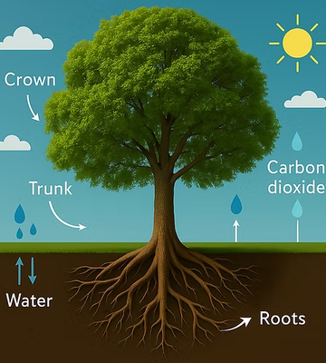 The Life of a Tree: From Root to Crown - A tree is more than just a plant—it's a living, breathing system, working from the tiniest rootlet underground to the highest twig reaching for the sky. It steadily transforms sunlight, water, minerals from the soil, and carbon dioxide from the air into life-sustaining energy.

Every tree is made up of three essential parts: the roots, which anchor and nourish it from below; the trunk, which supports and transports nutrients; and the crown, which includes branches, leaves, flowers, and fruit. Together, these parts create a resilient and dynamic organism.

Like all living things, trees can suffer from disease or damage. While they often heal naturally, serious issues may require expert care. Consulting a tree professional can make the difference between losing a tree and saving one.

​

With proper attention, a tree can thrive for generations—offering beauty, shade, and joy long into the future.