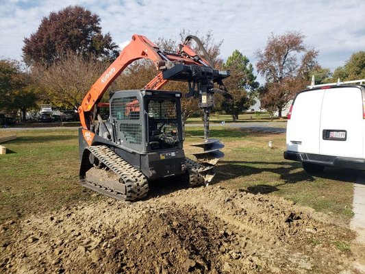 Need Holes Dug? - We have multiple auger bit sizes, perfect for foundation piers and other projects. Give us a call for a free estimate! Need Holes Dug? - We have multiple auger bit sizes, perfect for foundation piers and other projects. Give us a call for a free estimate!