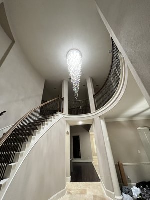 Foyer and Light Fixture - Foyer was painted and a light fixture was reinforced and installed
