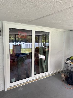Hurricane Impact Sliding Glass Door Installation - Another beautiful transformation! We removed the existing French doors and upgraded the opening with new Hurricane Impact Sliding Glass Doors. This upgrade provides a clean, modern look with more natural light, a wider view, improved security, energy efficiency, and hurricane protection. Professionally installed and built to handle Florida weather! Hurricane Impact Sliding Glass Door Installation - Another beautiful transformation! We removed the existing French doors and upgraded the opening with new Hurricane Impact Sliding Glass Doors. This upgrade provides a clean, modern look with more natural light, a wider view, improved security, energy efficiency, and hurricane protection. Professionally installed and built to handle Florida weather!