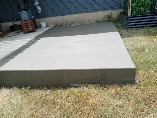 Concrete - -Patio
-Raw Base was placed and leveled
-Form was designed
-Rebar
-Concrete
