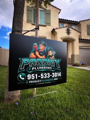support from our awesome customers - yard sign in front yard. Appreciate our customers!