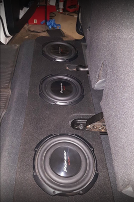 Custom Box Build - Customer came in asking if we would be able to make something custom so it would be discreet but also not lose any sound quality. We had a blast on this install for a Toyota Tundra. Give us a call or send us a message for your custom needs today! Free quotes. Custom Box Build - Customer came in asking if we would be able to make something custom so it would be discreet but also not lose any sound quality. We had a blast on this install for a Toyota Tundra. Give us a call or send us a message for your custom needs today! Free quotes.