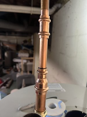 These are pro press fittings - This water was hooked up professionally and it worked great when I was finished. They lady was very happy with the install These are pro press fittings - This water was hooked up professionally and it worked great when I was finished. They lady was very happy with the install