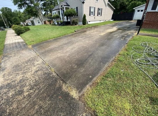 Mold / algae removal - Cleaning mold and algae growth off driveways. Mold / algae removal - Cleaning mold and algae growth off driveways.