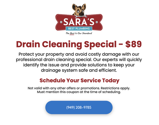 Drain Cleaning Special - $89 - Drain Cleaning Special - $89
Protect your property and avoid costly damage with our professional drain cleaning special. Our experts will quickly identify the issue and provide solutions to keep your drainage system safe and efficient.
Schedule Your Service Today
Not valid with any other offers or promotions. Restrictions apply.
Must mention this coupon at the time of scheduling. Drain Cleaning Special - $89 - Drain Cleaning Special - $89
Protect your property and avoid costly damage with our professional drain cleaning special. Our experts will quickly identify the issue and provide solutions to keep your drainage system safe and efficient.
Schedule Your Service Today
Not valid with any other offers or promotions. Restrictions apply.
Must mention this coupon at the time of scheduling.
