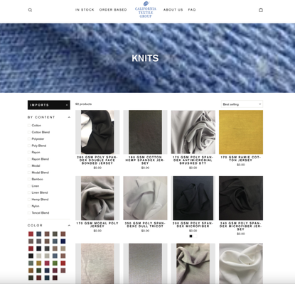 California Textile Group E-commerce Website - California Textile Group needed a website to showcase and sell their products on a wholesale and retail level but didn't know where to start.  They had thousands of products that needed to be inputted into a centralized inventory system with high-resolution photos including metadata such as SKU IDs, shipping weight, product variants, SEO descriptions, etc.  We worked closely with them to get their website up and running as smooth and quickly as possible and also helped them get up to speed by training them on how to use the system and take control.