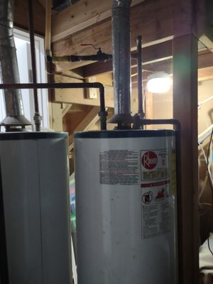 Water heater Installation - Dual propane water heaters installed!