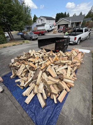 Hardwood and Softwood Mix - Evergreen Firewood delivers a mix of Douglas Fir (softwood) and Maple (hardwood) for efficient burning. Softwoods like Douglas Fir light quickly and produce a bright flame, while hardwoods like Maple burn longer and hotter — perfect for home heating, wood stoves, and fireplaces.
All wood is seasoned and moisture-tested to ensure it’s dry and ready to burn. We deliver cords and half cords with free delivery included across Washington and Oregon. Hardwood and Softwood Mix - Evergreen Firewood delivers a mix of Douglas Fir (softwood) and Maple (hardwood) for efficient burning. Softwoods like Douglas Fir light quickly and produce a bright flame, while hardwoods like Maple burn longer and hotter — perfect for home heating, wood stoves, and fireplaces.
All wood is seasoned and moisture-tested to ensure it’s dry and ready to burn. We deliver cords and half cords with free delivery included across Washington and Oregon.