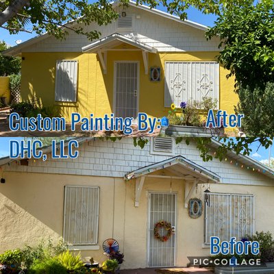 Exterior Mini restoration of a aged Tucson, Arizona home. - Exterior paint. Mini restoration of a aged Tucson, Arizona home. Stucco patches and wrought iron. Front gates and wrought iron. Exterior Mini restoration of a aged Tucson, Arizona home. - Exterior paint. Mini restoration of a aged Tucson, Arizona home. Stucco patches and wrought iron. Front gates and wrought iron.