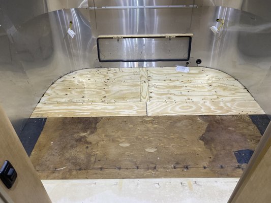 Rotted flooring repair - 2014 Airstream with rotted subfloor in the rear section. Rotted flooring repair - 2014 Airstream with rotted subfloor in the rear section.
