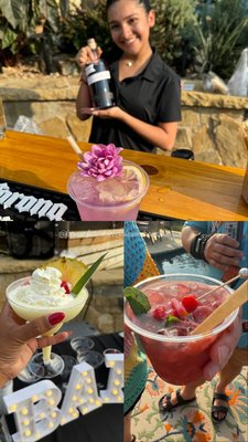 Client Photos - Elevate your next event with our beautifully crafted mocktails—perfect as is or with a splash of alcohol for a boozy twist! Call us today to book your unforgettable experience.