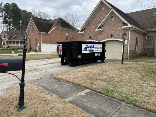 February Delivery - This was a 15 yd dumpster rental for a client in Chesapeake!