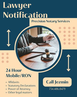 Legal Services - • Acknowledgments
• Administering oaths
• Certifying copies of documents not recordable in public records
• Online Notarization 
• Witnessing Documents