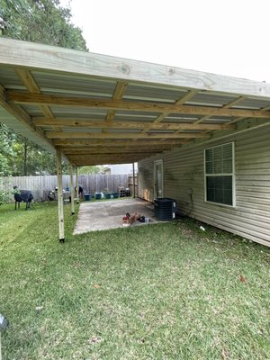 Awning build 2025 - This was an awning that the homeowner wanted installed. She said she wanted something she can relax under with the grandchildren. The owner now gets to enjoy times outside without worrying about the rain or heat. Awning build 2025 - This was an awning that the homeowner wanted installed. She said she wanted something she can relax under with the grandchildren. The owner now gets to enjoy times outside without worrying about the rain or heat.