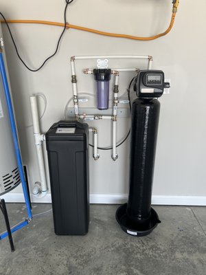 Rental Water Softener and Home Filter Installation - This was a new installation of a whole home filter and a rental water softener. Rental Water Softener and Home Filter Installation - This was a new installation of a whole home filter and a rental water softener.