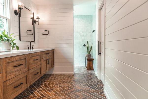 Weston Bathroom Remodel - This project features a newly renovated bathroom, with a modern Mediterranean themed design.