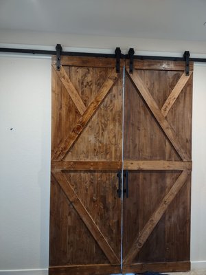 Single and Double Custom Barn Doors Installation 2023 - This is a new project 2023 double custom barn doors Installation. The job was done in 3 hours, included:
1. Preparation of the walls for Installation the doors
2. Assembly and stain the doors
3. Installation the doors Single and Double Custom Barn Doors Installation 2023 - This is a new project 2023 double custom barn doors Installation. The job was done in 3 hours, included:
1. Preparation of the walls for Installation the doors
2. Assembly and stain the doors
3. Installation the doors