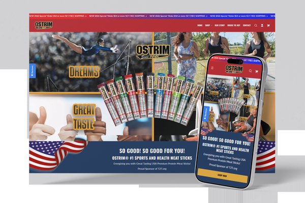 OSTRIM - Designed custom packaging and label concepts for OSTRIM’s high-protein snacks, creating a cohesive visual identity across product lines. Developed a modern, user-friendly Shopify e-commerce website that highlights brand storytelling, product variety, and seamless customer experience.